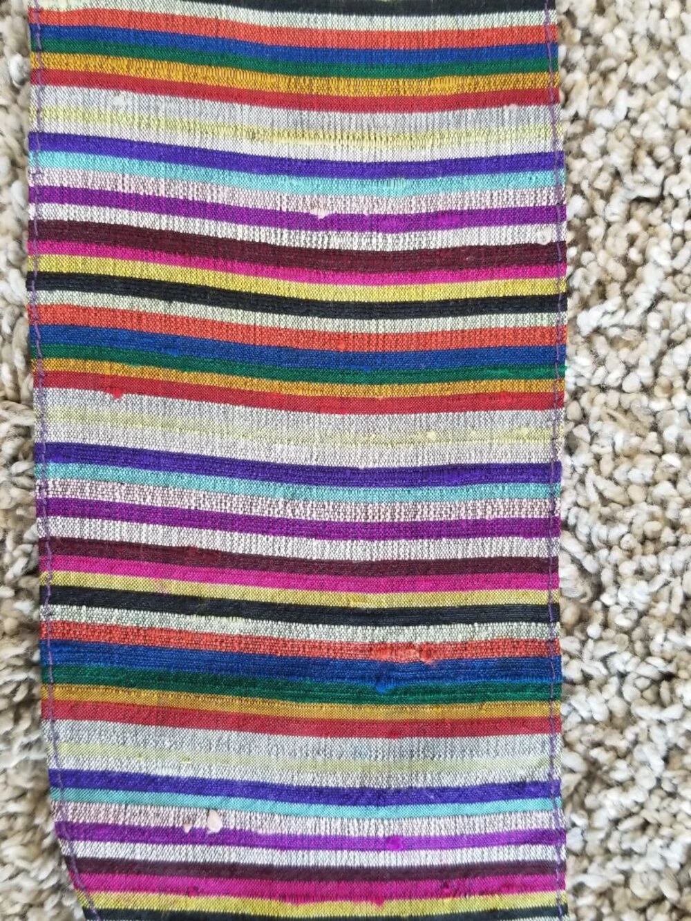 Silk Belt Scarf Wide Sash Jewel Tone Stripes 3.5
